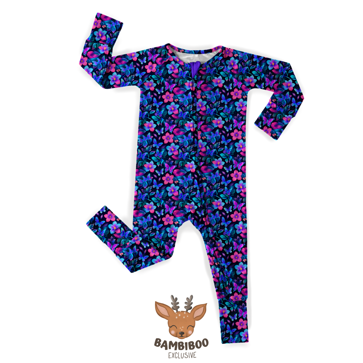 Electric Petals - Convertible Footie PREORDER
