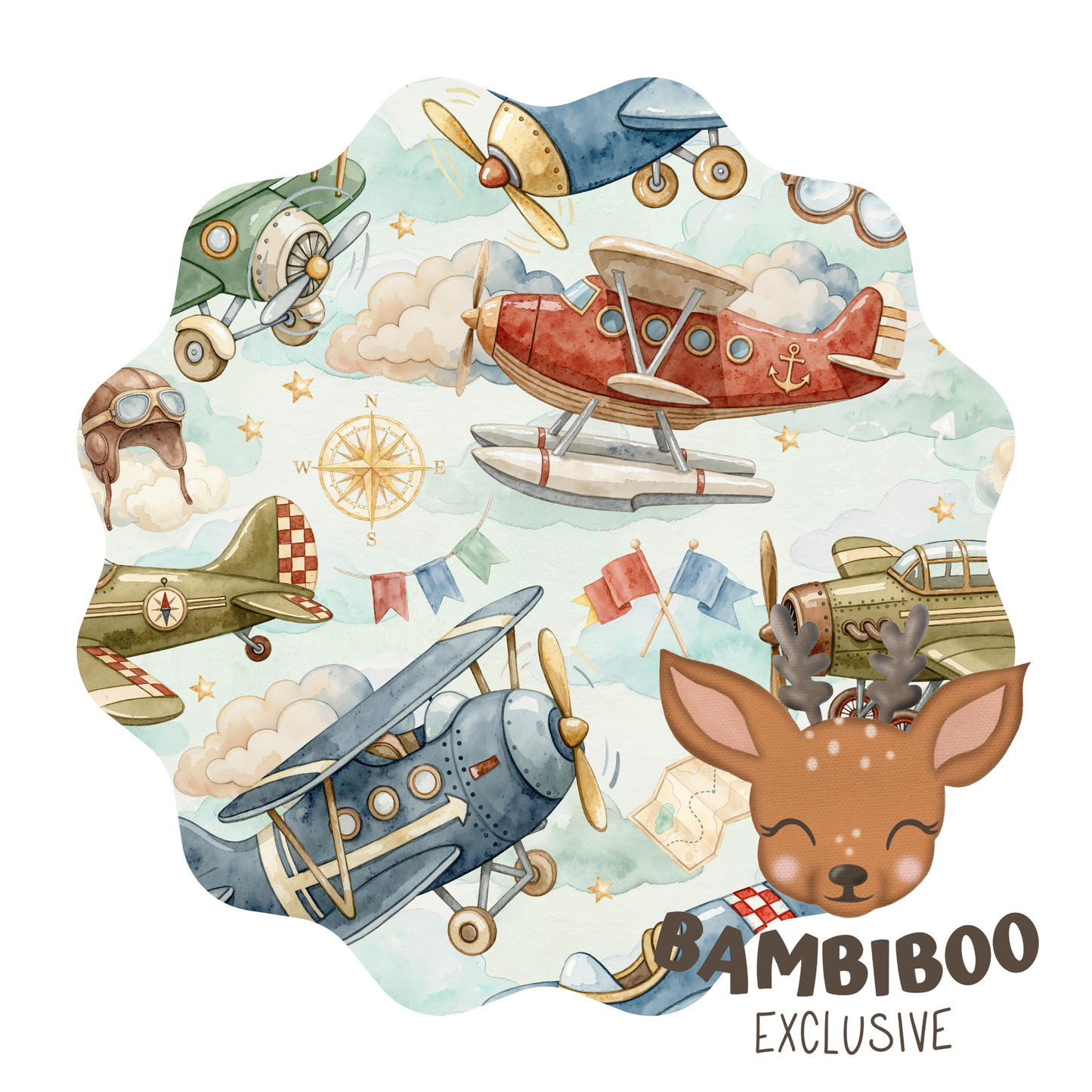 Vintage Planes - 2 Piece Kids Set