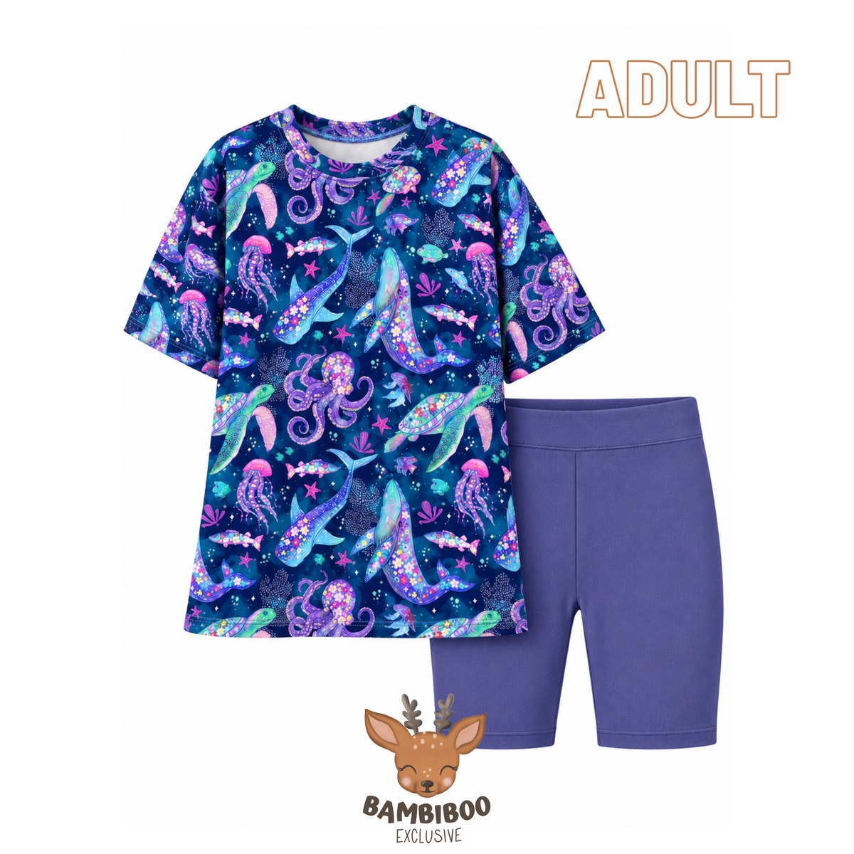 Blooming Tides  - Adult Oversized Tee & Biker Shorts PREORDER