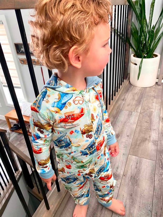 Vintage Planes - Hooded Romper
