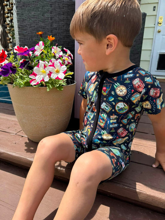 Cozy Camper - Shortie Romper