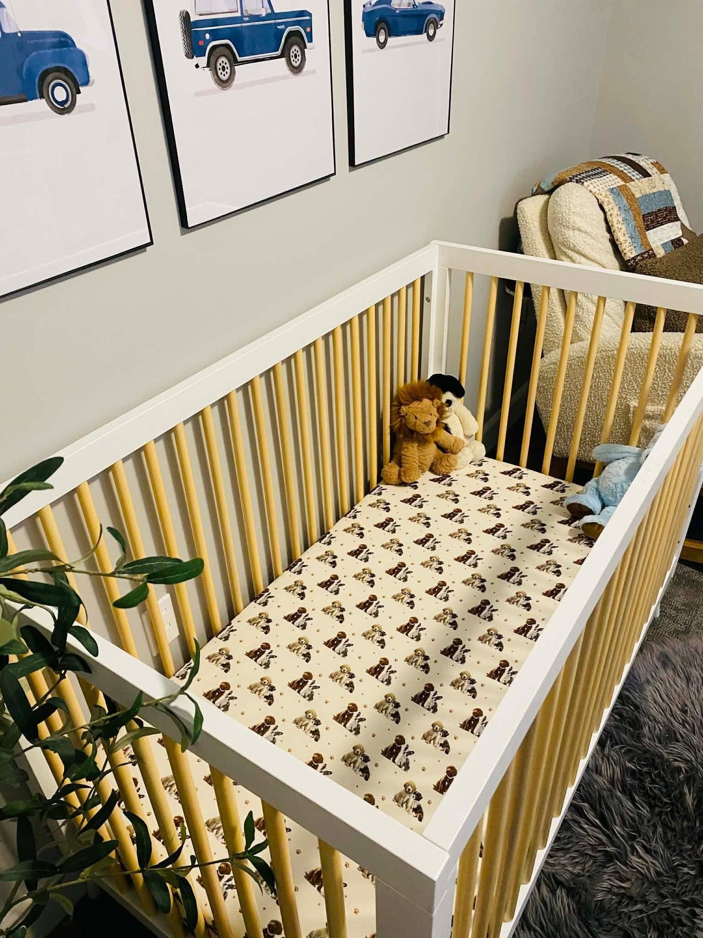 Snuggle Puppies - Standard Crib Sheet